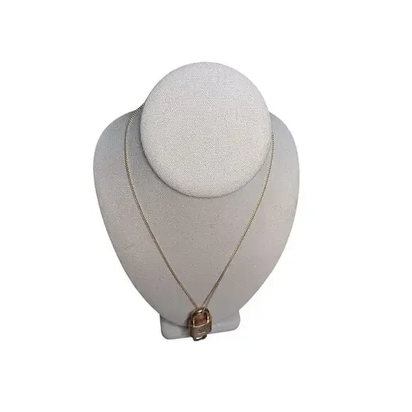 Authentic Louis Vuitton Brass Lock & Key Necklace on Gold Plated Chain - Picture 4 of 12